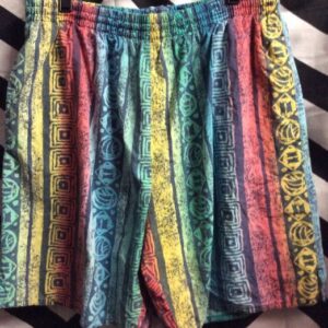 Photo detail:EDDIE BAUER SWIM TRUNKS W/RAINBOW TRIBAL PATTERN DESIGN