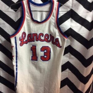 Photo detail:LANCERS #13 MACGREGOR BASKETBALL JERSEY W/STAR DESIGN DOWN SIDES