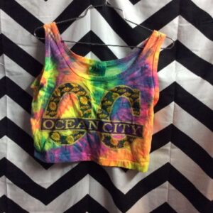 Photo detail:OCEAN CITY TANK TOP - CROPPED W/TIE DYED DESIGN