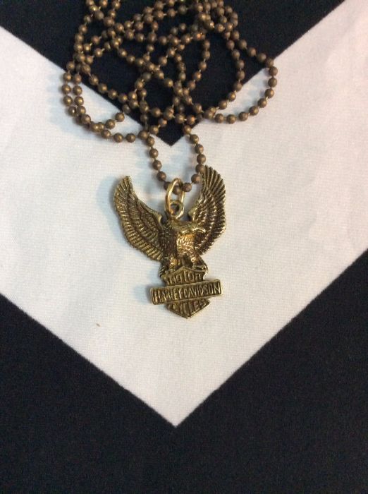 harley davidson pendant necklace w/ eagle ball chain 1