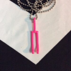 Photo detail:LIMITED EDITION - NEON PINK BIKE FORK NECKLACE W/BALL-CHAIN