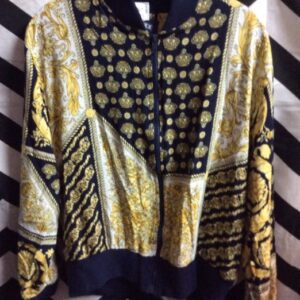 Photo detail:BOMBER JACKET - COTTON W/BAROQUE PATTERNED DESIGN