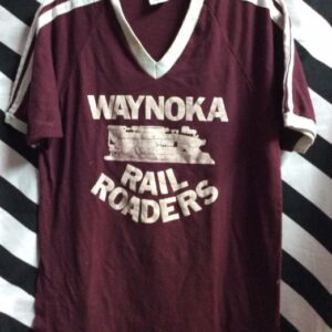 Photo detail:WAYNOKA RAIL ROADERS RINGER T-SHIRT