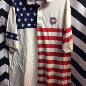 Photo detail:US OPEN POLO T-SHIRT W/AMERICAN FLAG PRINT