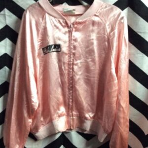 Photo detail:PINK LADIES SATIN BASEBALL STYLE JACKET