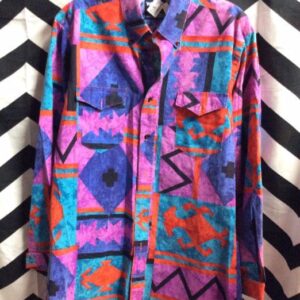 Photo detail:WRANGLER WESTERN SHIRT - COWBOY CUT W/ABSTRACT PRINT DESIGN