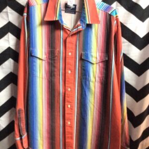 Photo detail:WRANGLER WESTERN SHIRT - COWBOY CUT W/STRIPED PATTERN