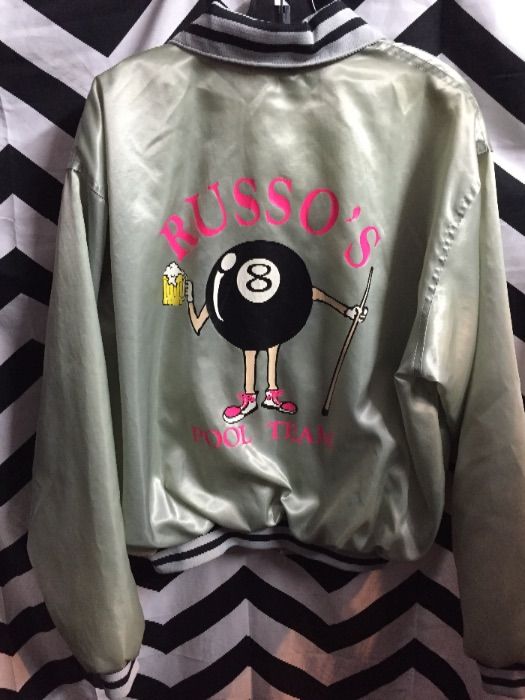 RUSSO'S POOL TEAM SATIN JACKET 8 BALL PATCH 2
