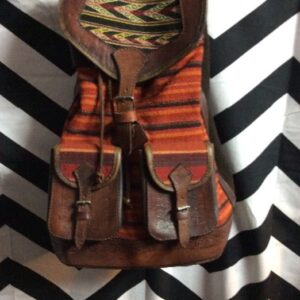 Photo detail:TEXTILE & LEATHER BACKPACK W/WESTERN DESIGN