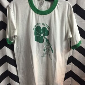 Photo detail:KISS ME I'M IRISH RINGER T-SHIRT