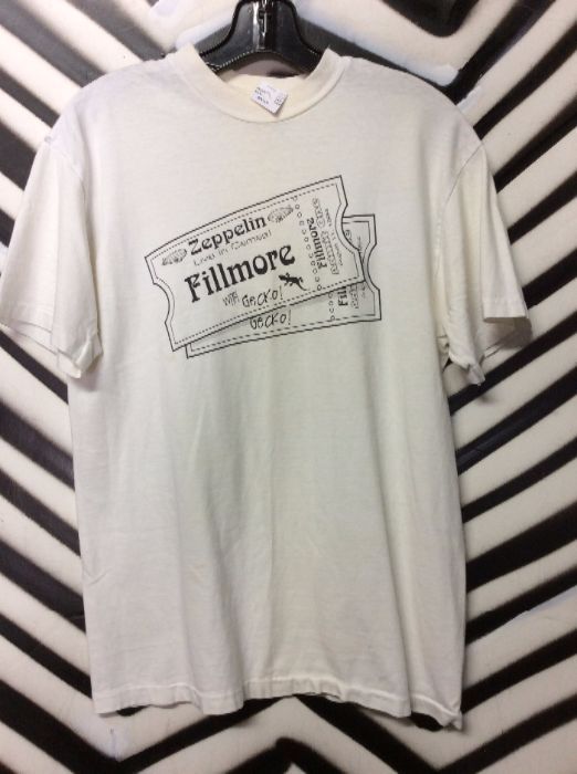 Led Zepplin T-shirt W/fillmore Concert Tickets Design | Boardwalk Vintage