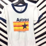 VTG Houston Astros 90s Pinstripe USA Made Ringer Jersey Shirt XL