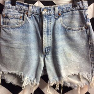 Photo detail:LEVIS DENIM CUT OFF SHORTS - ACID WASHED - LONGER LENGTH