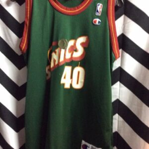 Photo detail:SEATTLE SUPER SONICS BASKETBALL JERSEY - #40 SHAWN KEMP