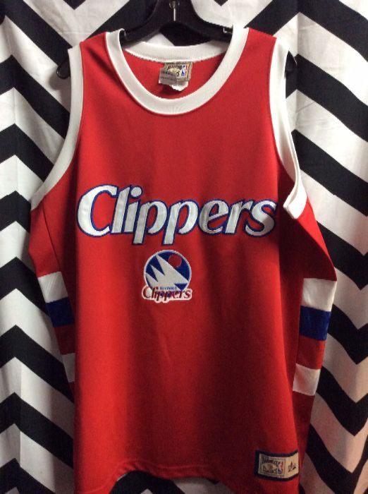 product details: SAN DIEGO CLIPPERS MAJESTIC THROWBACK JERSEY photo