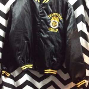 Photo detail:TEAMSTERS BASEBALL STYLE JACKET - SATIN W/EMBROIDERY