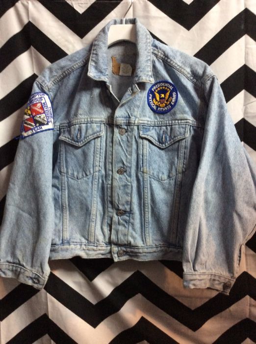 DENIM JACKET SMALL FIT W/ PATCHES 1