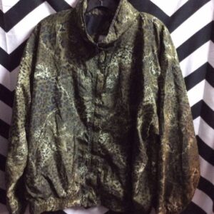 Photo detail:SILKY BOMBER JACKET - W/LEOPARD PRINT DESIGN