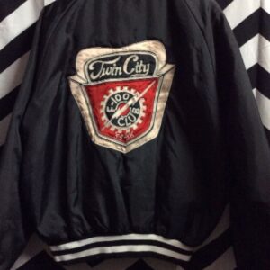 Photo detail:TWIN CITY F-100 CLUB SATIN BASEBALL STYLE JACKET - EMBROIDERED