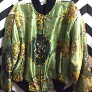 Photo detail:BOMBER JACKET - SILK W/BAROQUE PRINTED DESIGN