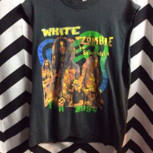 Photo detail:VINTAGE WHITE ZOMBIE LA SEXORCISTO RAP TEE TSHIRT CUTOFF SLEEVES