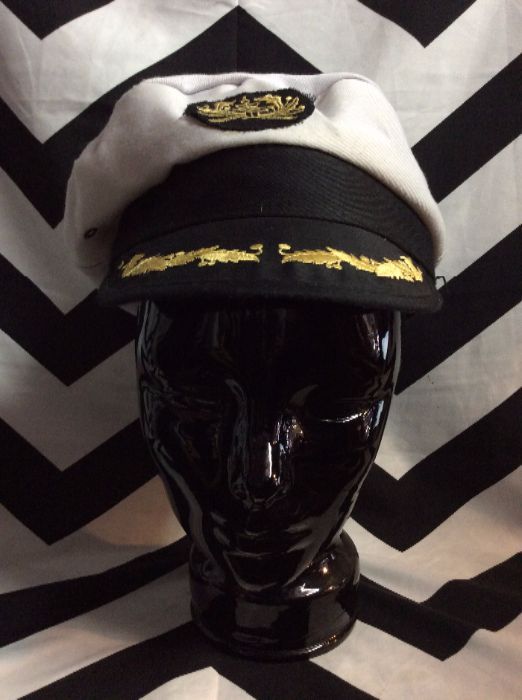 EMBROIDERED CAPTAINS HAT as-is 1