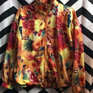 Photo detail:90S WINDBREAKER JACKET - ZIP-UP W/CRAZY ETHNIC PRINT