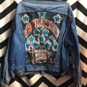 Photo detail:1960S-70S DENIM JACKET - CLASSIC W/HAND-PAINTED BON JOVI BACK DESIGN