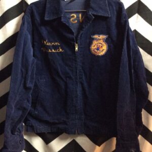 Photo detail:WILLIAMSBURG, KANSAS FFA VOCATIONAL JACKET - CORDUROY W/EMBROIDERED EMBLEM ON BACK