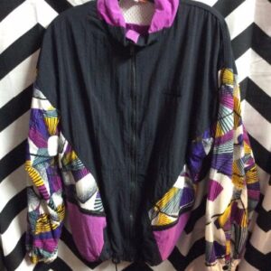 Photo detail:90S DANSKIN WINDBREAKER - ZIP-UP W/FUNKY PRINT