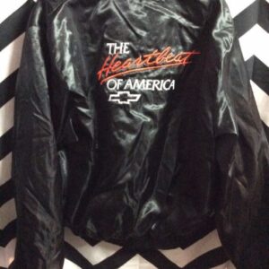 Photo detail:CHEVROLET SATIN BASEBALL STYLE JACKET - HEARTBEAT OF AMERICA