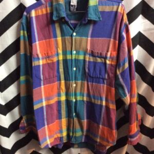 Photo detail:FLANNEL SHIRT - CLASSIC - MULTI-COLORED CHECK DESIGN LS BD