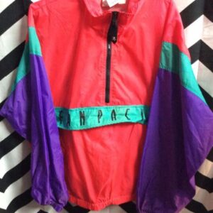 Photo detail:OP WINDBREAKER JACKET - PULLOVER/HALF-ZIP W/NEON COLOR BLOCK