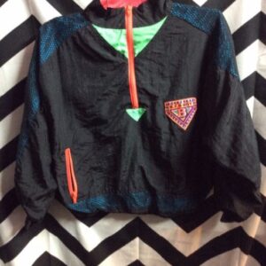 Photo detail:1990S WINDBREAKER JACKET - CROPPED W/NEON MESH COLOR BLOCK