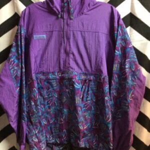 Photo detail:1990S COLUMBIA PULLOVER WINDBREAKER W/HOOD - HALF ZIP-UP