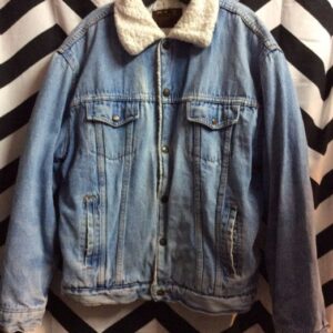 Photo detail:90S DENIM JACKET W/SHERPA LINING - SOFT FABRIC