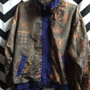 Photo detail:1990S WINDBREAKER ZIP-UP W/SUBTLE AZTEC PRINT