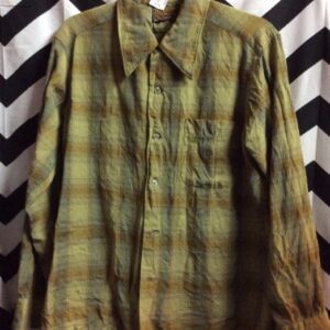 Photo detail:RETRO 1970S WOOL LS BD FLANNEL SHIRT PENDLETON *HOLE