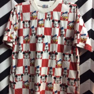 Photo detail:DISNEY KIDS CLUB T-SHIRT W/MICKEY-MINI-DONALD-GOOFY CHECKERBOARD DESIGN