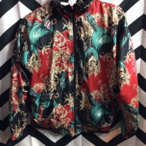 Photo detail:90S WINDBREAKER JACKET - ZIP-UP BAROQUE PATTERN DESIGN