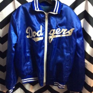 Photo detail:DODGERS SATIN BASEBALL JACKET W/SHERPA LINING