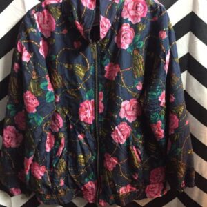 Photo detail:WINDBREAKER JACKET W/BAROQUE PATTERN OF ROSES & ROPES