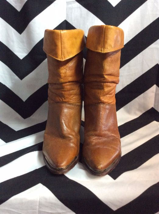 ZODIAC USA BROWN LEATHER BOOTS 1
