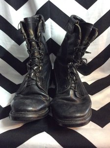 BLACK LEATHER GOODYEAR BOOTS 1