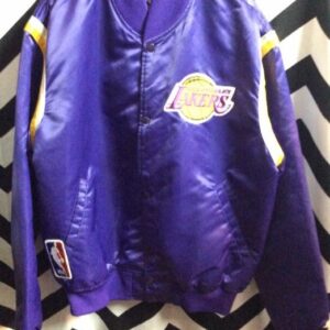 Photo detail:LOS ANGELES LAKERS STARTER SATIN BASEBALL STYLE JACKET