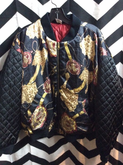 REVERSIBLE!! QUILTED ROPES & TASSELS SATIN BOMBER JACKET #EPIC 1