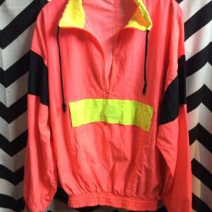 Photo detail:PULLOVER WINDBREAKER - HALF ZIPPER W/NEON COLORS