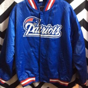 Photo detail:NEW ENGLAND PATRIOTS SATIN BASEBALL STYLE JACKET