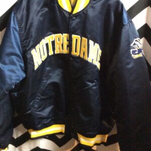 Photo detail:CLASSIC NOTRE DAME SATIN STARTER BASEBALL STYLE JACKET