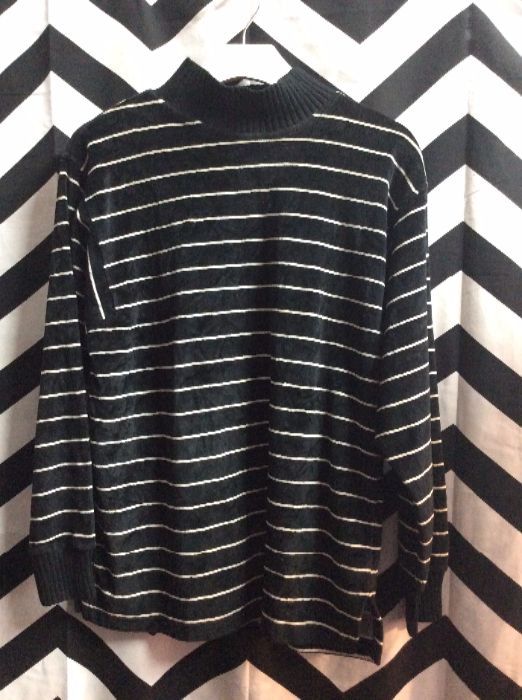 LS STRIPED PULLOVER VELOUR 1